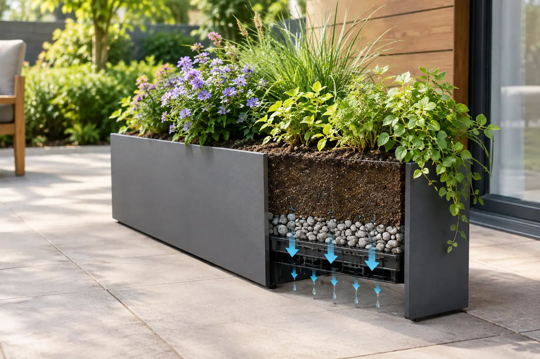 Rectangular Planter Drainage That Protects Your Patio
