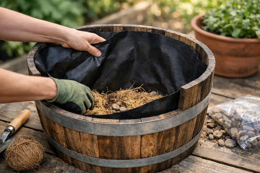 How to Line a Barrel Planter Properly - OAKENZ