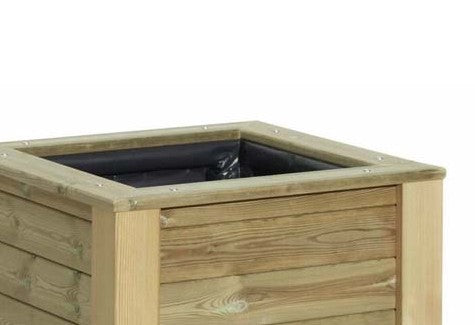 OAKENZ square planter liner bag fitted into wooden box planter