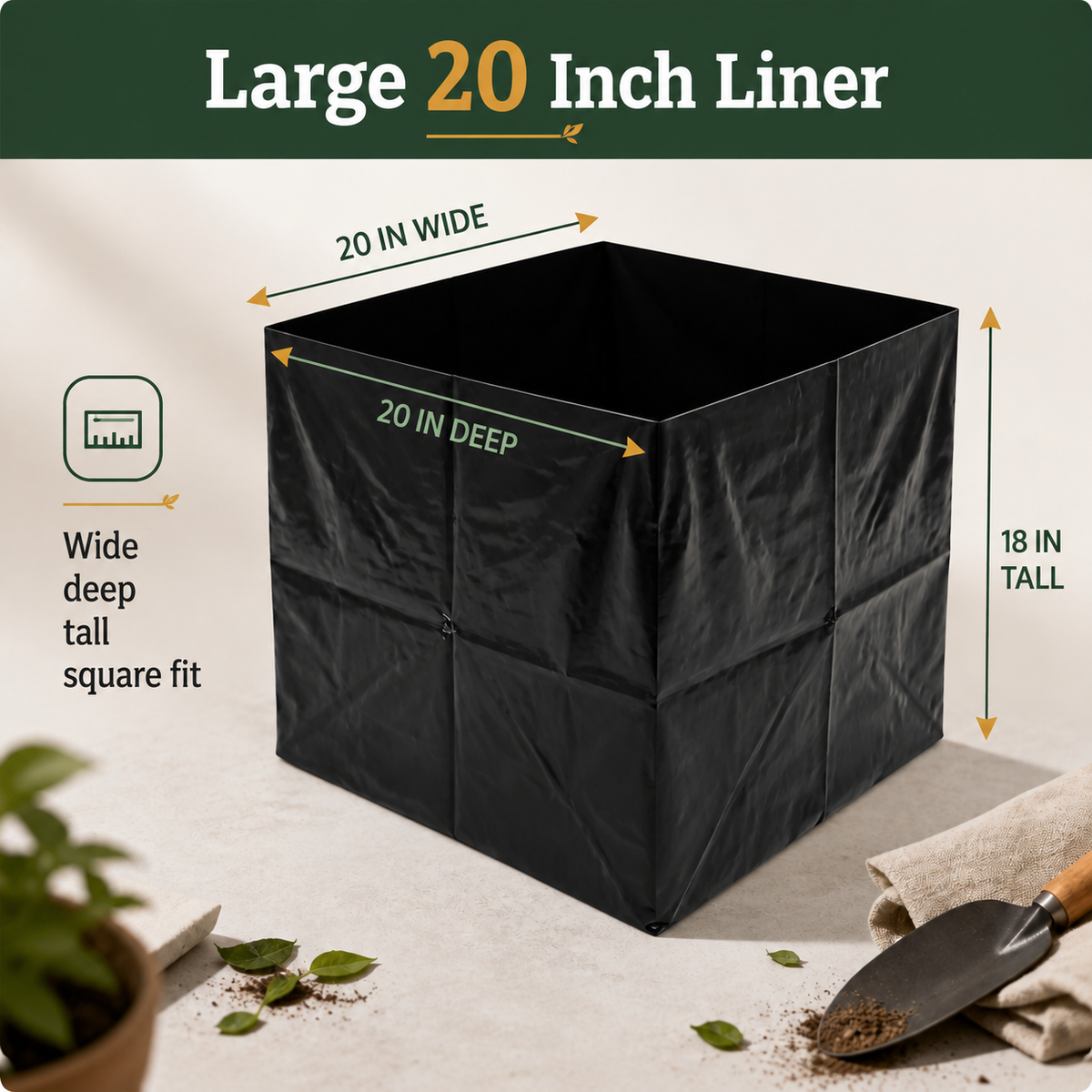 OAKENZ Square Planter Liners – Waterproof Insert for Wooden Planters 
