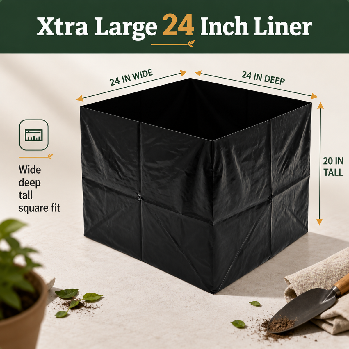 OAKENZ Square Planter Liners – Waterproof Insert for Wooden Planters 