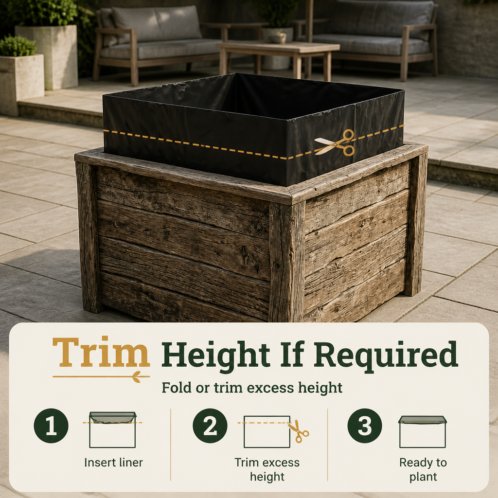 OAKENZ Square Planter Liners – Waterproof Insert for Wooden Planters 