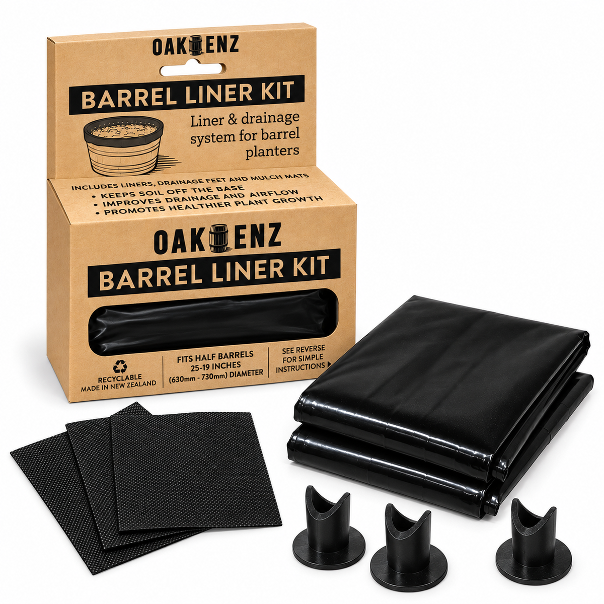 OAKENZ Barrel Liner Kit -Protect your Planter & Surfaces 1 Pack 