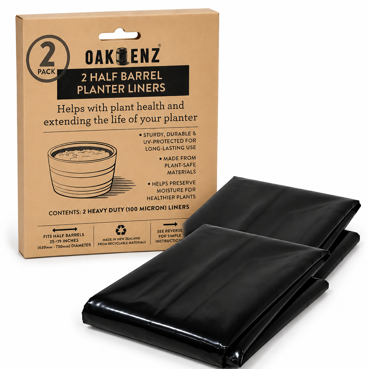 OAKENZ Half Barrel Liner Bags Twin Pack 