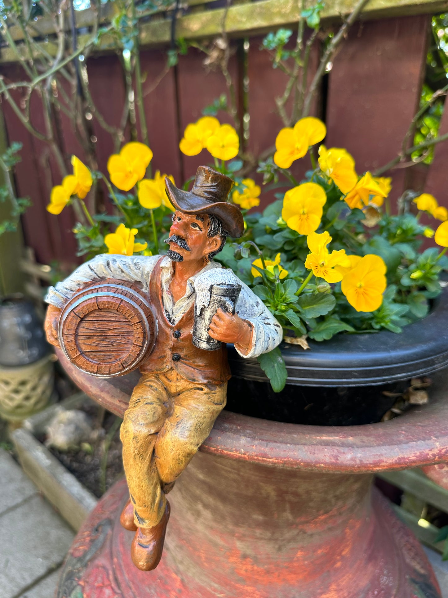 Beer Barrel Bob garden Art Figurine