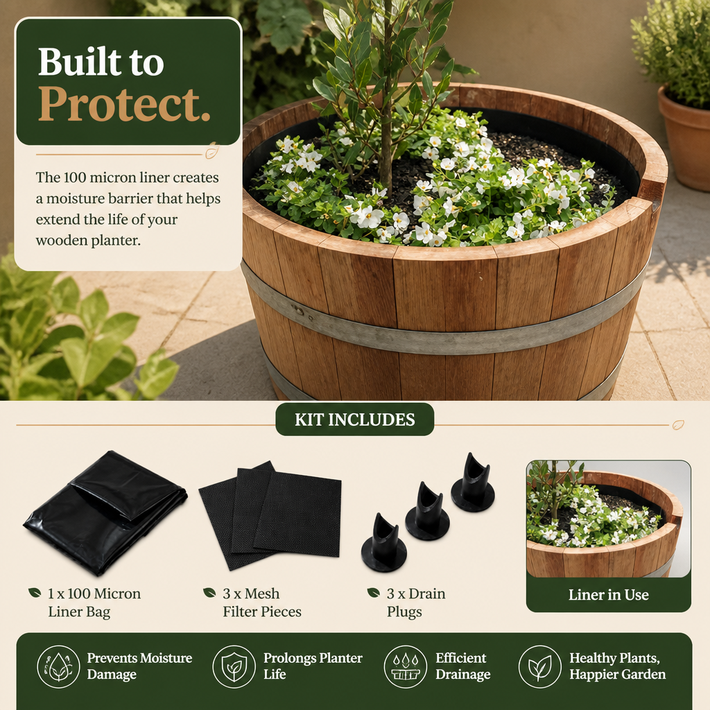 OAKENZ Barrel Liner Kit -Protect your Planter & Surfaces 