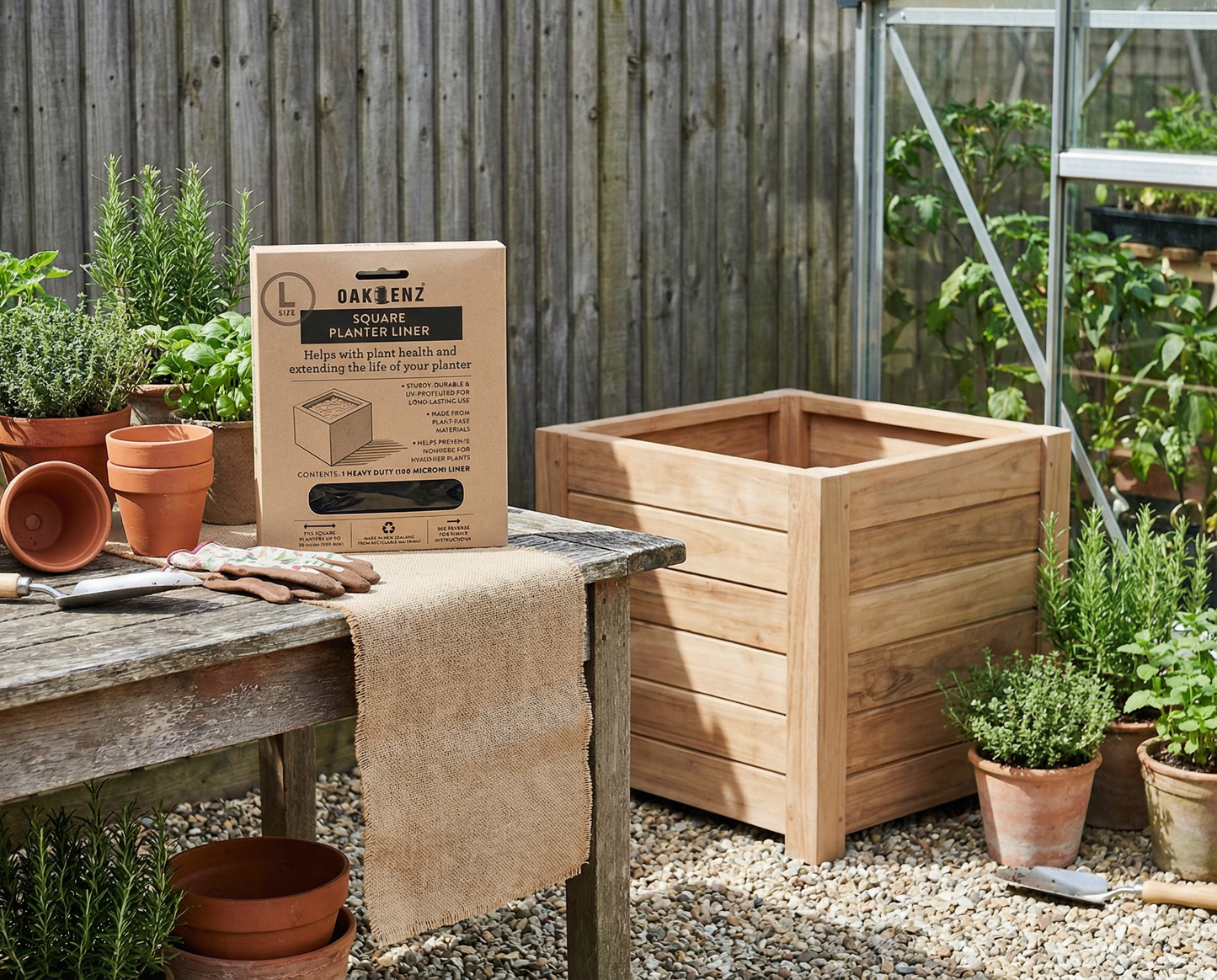 Square Planter Liners – Waterproof Insert for Wooden Planters