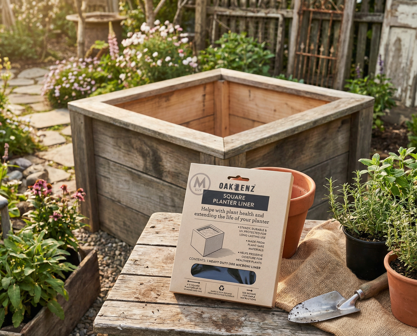 Square Planter Liners – Waterproof Insert for Wooden Planters