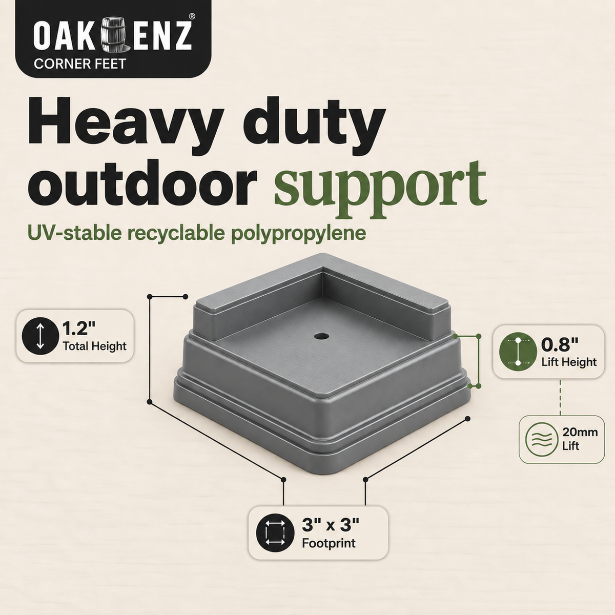 OAKENZ Corner Planter Feet 