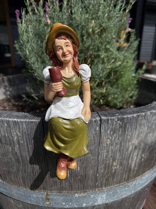 Decorative garden art female figurine made from durable resin