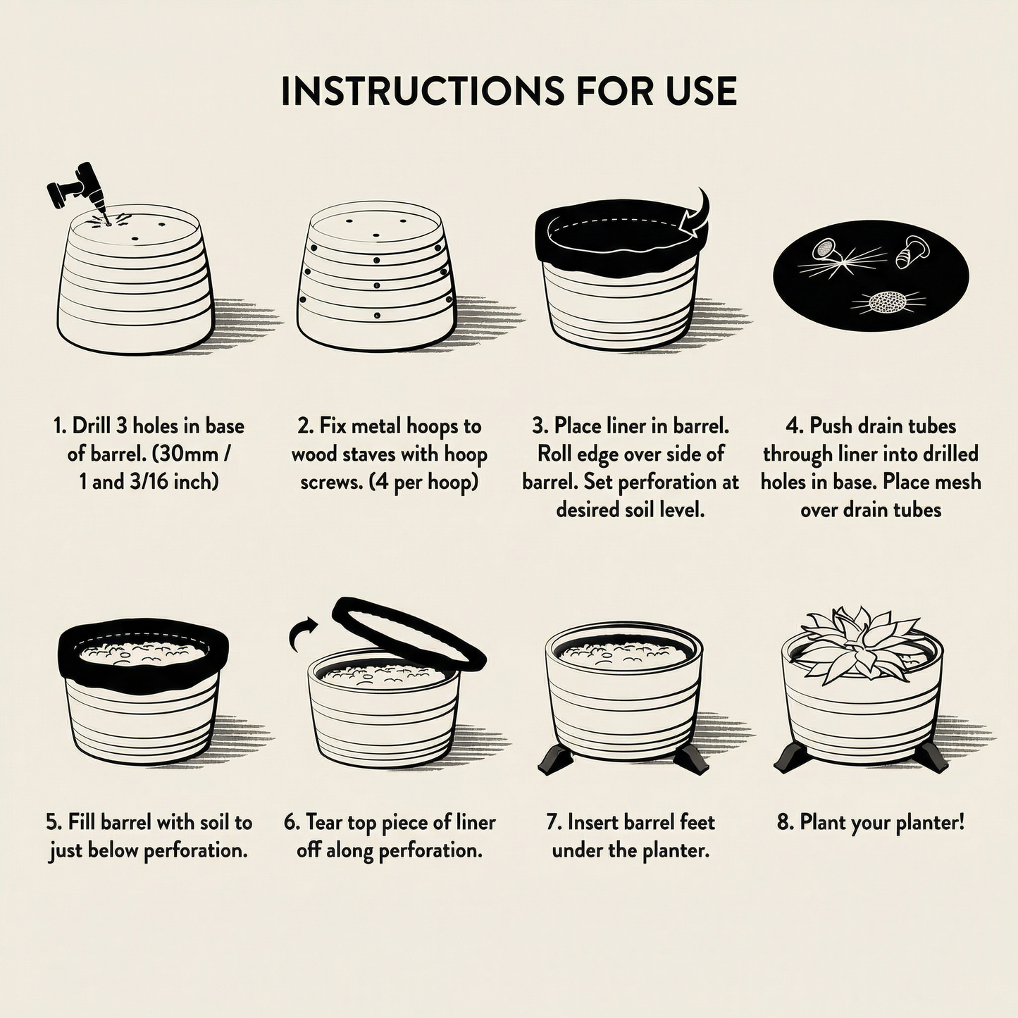 Half Barrel Planter Kit