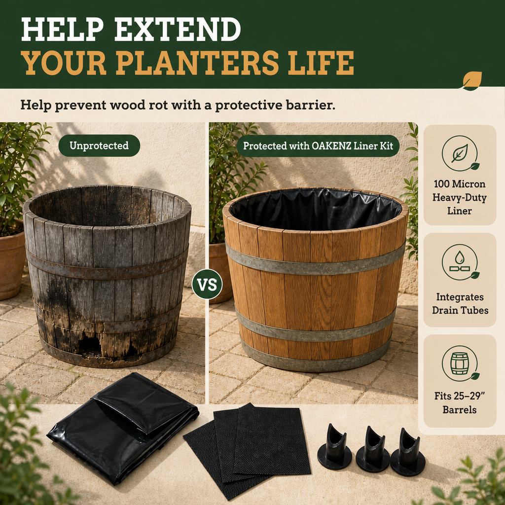 OAKENZ Barrel Liner Kit -Protect your Planter & Surfaces 
