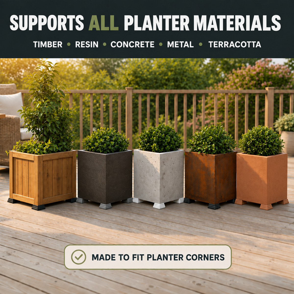 OAKENZ Corner Planter Feet 