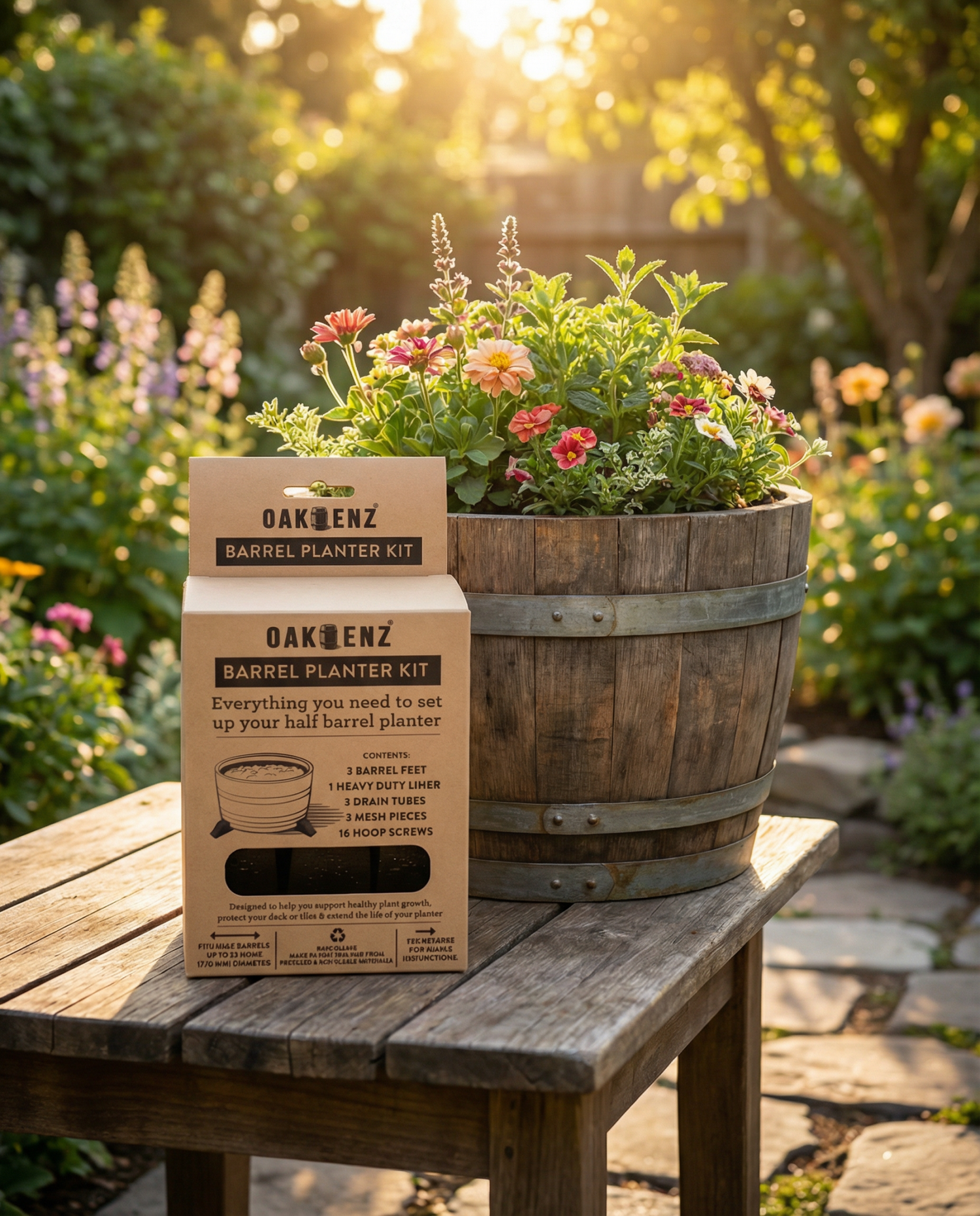 Half Barrel Planter Kit - OAKENZ