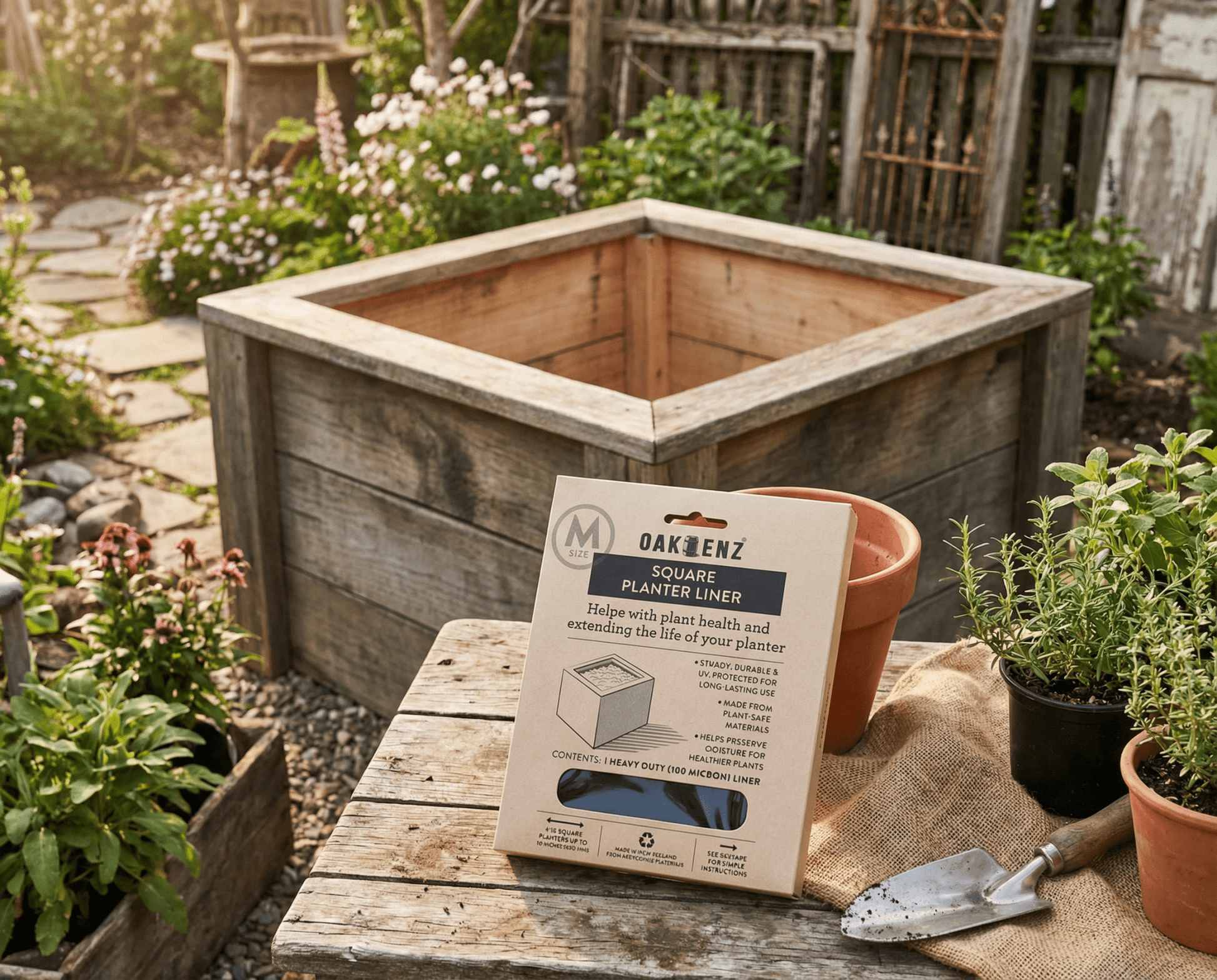 Square Planter Liners – Waterproof Insert for Wooden Planters - OAKENZ